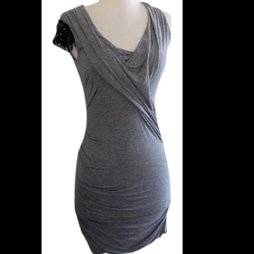 BCBGMAXAZRIA Heather Bandage asymmetrical dress